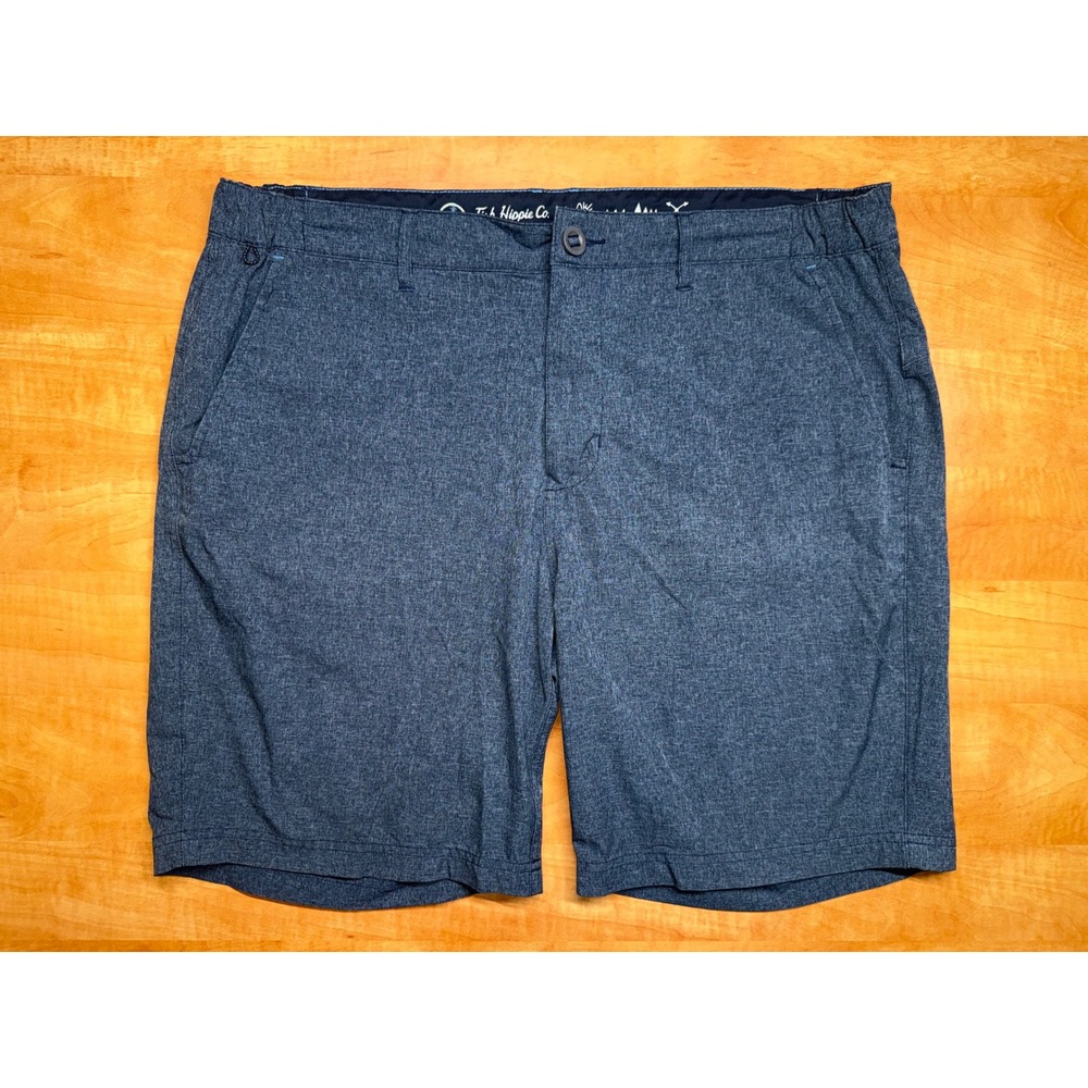 Fish Hippie Co Waterside Shorts Mens 36 Blue Heather Hybrid Quick Dry Stretch